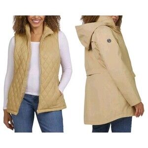 Lands' End Women's 3-in-1 Jacket w/ Vest Tan Size Small NWOT